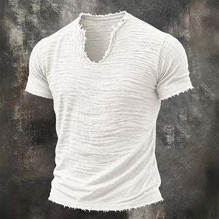 Ashcroft | Raw Edge V Neck T Shirt