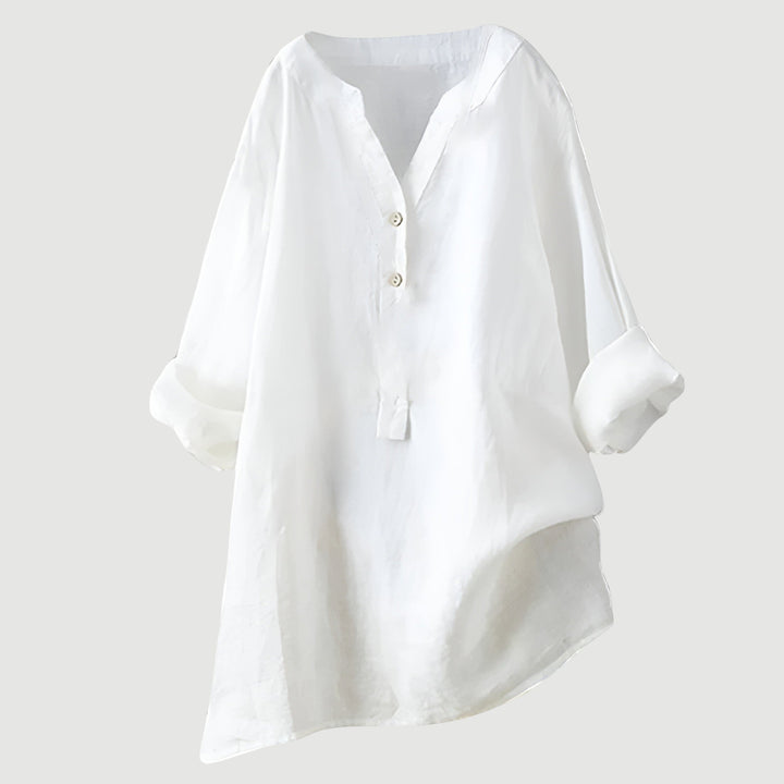 Ashcroft | Linen Blend Button-Through Blouse
