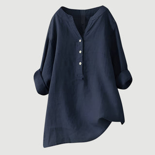 Ashcroft | Linen Blend Button-Through Blouse