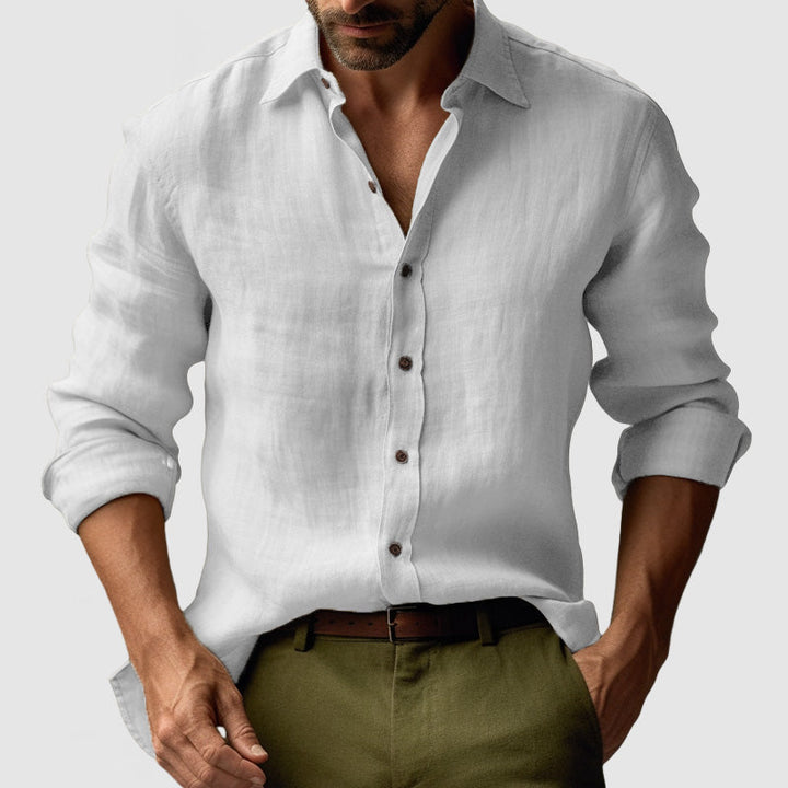 Ashcroft | Men's Vintage Linen Long-Sleeve Shirt