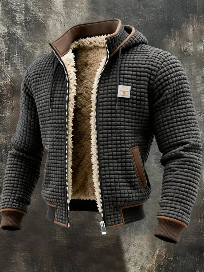 DONACCI Sherpa-Lined Waffle Jacket