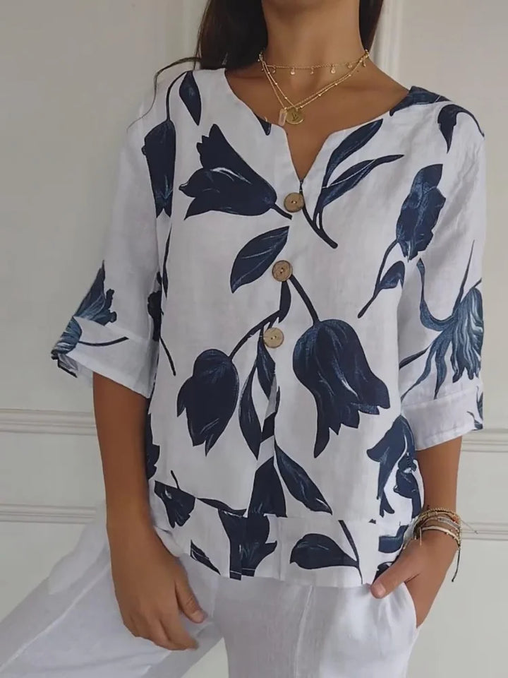 Ashcroft | Lara Floral V-Neck Blouse