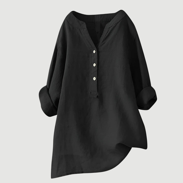 Ashcroft | Linen Blend Button-Through Blouse