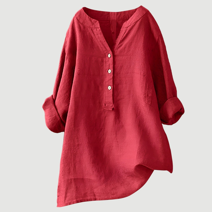 Ashcroft | Linen Blend Button-Through Blouse