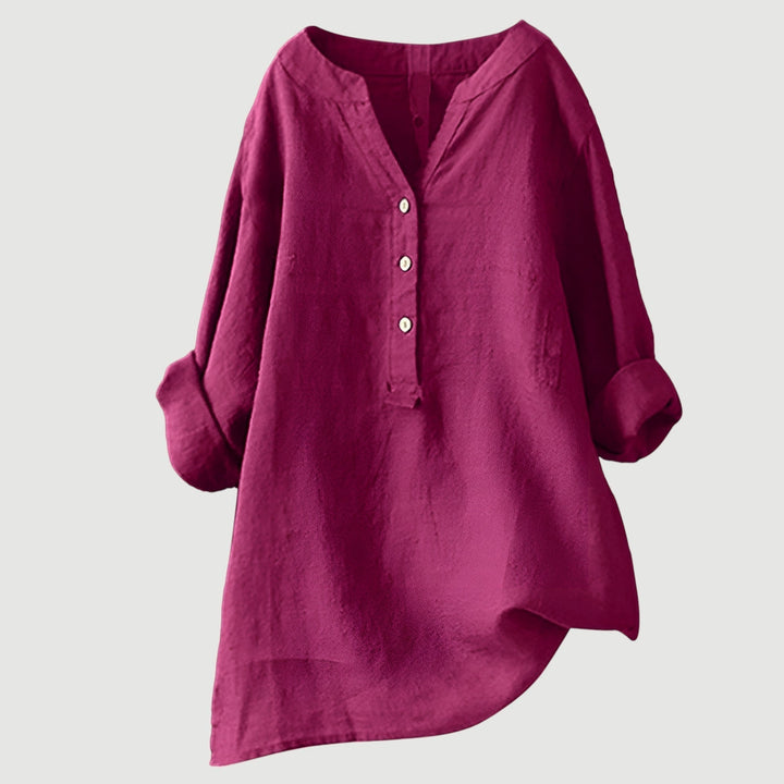 Ashcroft | Linen Blend Button-Through Blouse