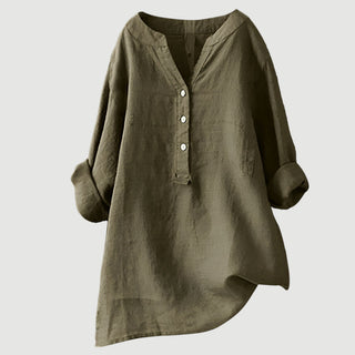 Ashcroft | Linen Blend Button-Through Blouse