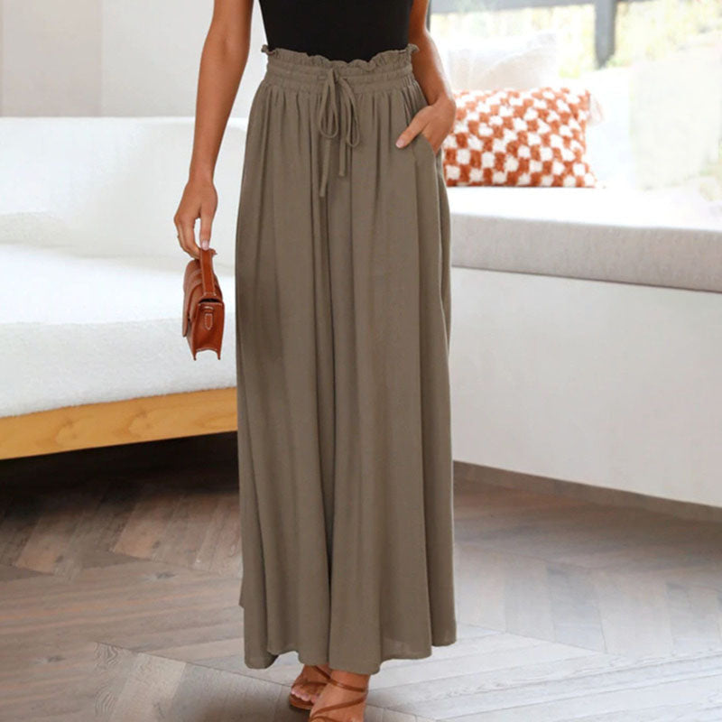 Wide-Leg Casual Trousers