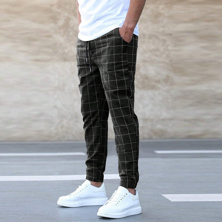 Ashcroft | Men's Checked Joggers – Straight Fit Casual Streetwear