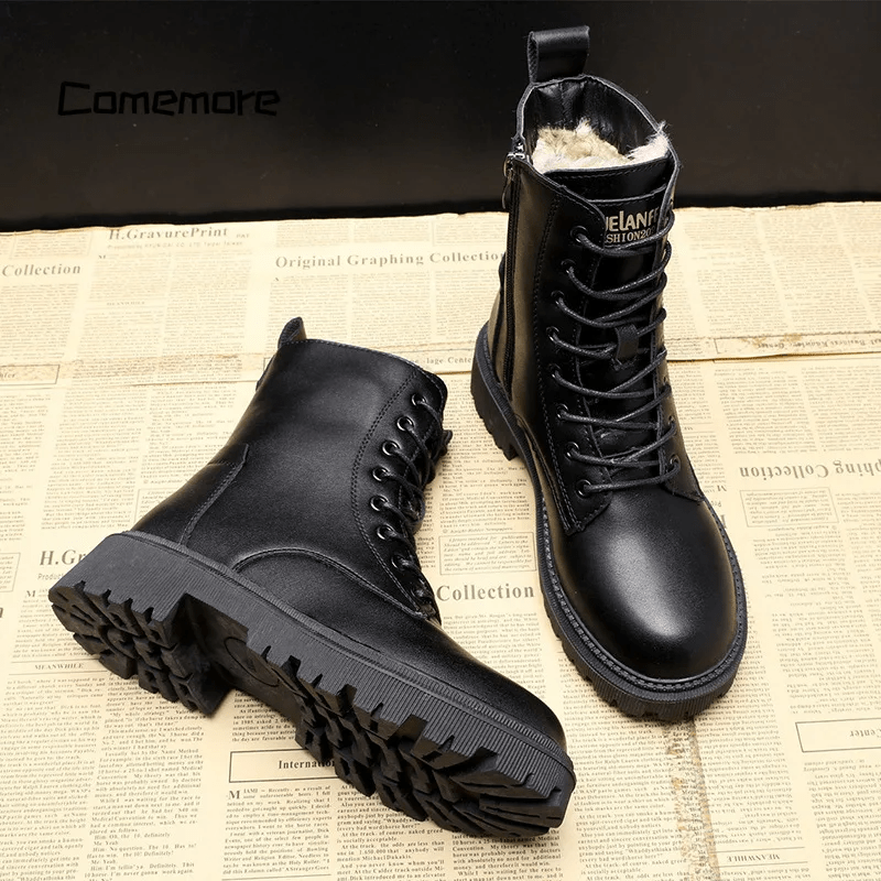 Ashcroft | Elegant Black Leather Winter Boots