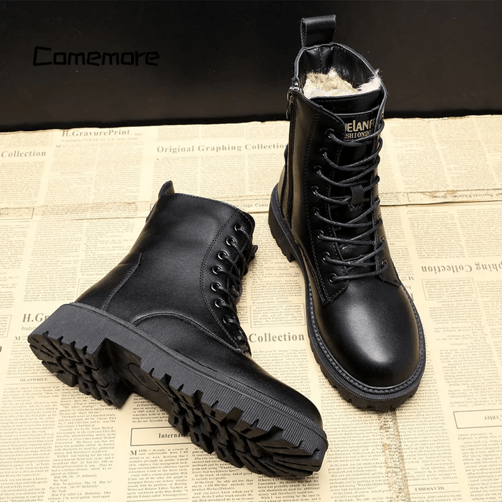 Ashcroft | Elegant Black Leather Winter Boots