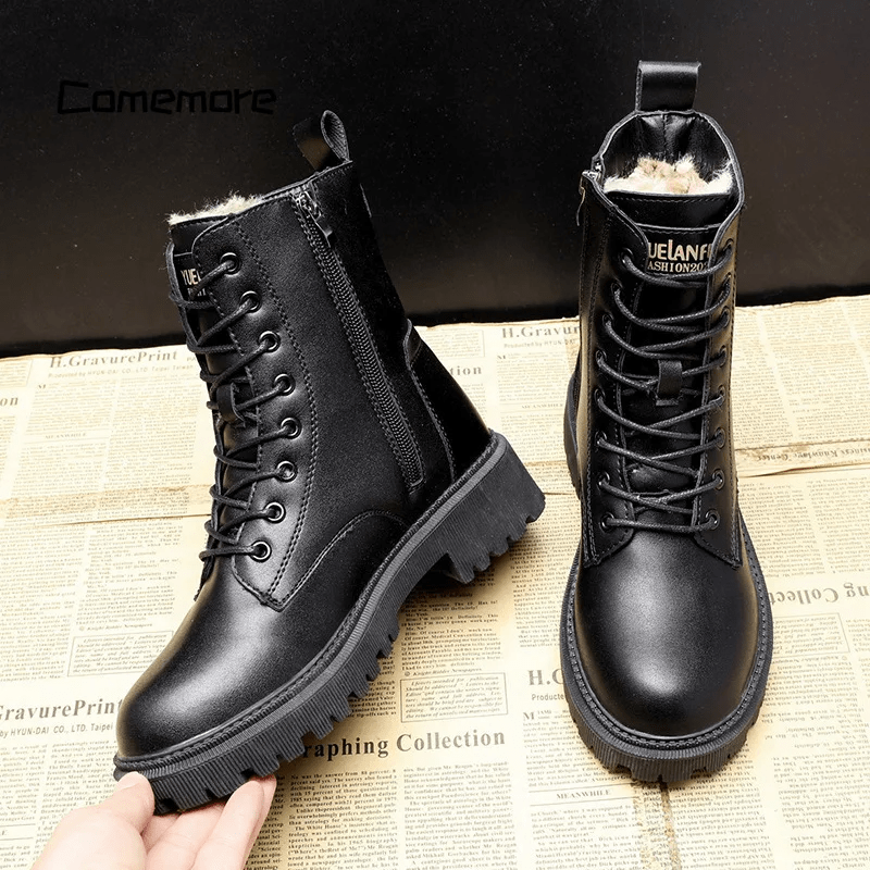Ashcroft | Elegant Black Leather Winter Boots