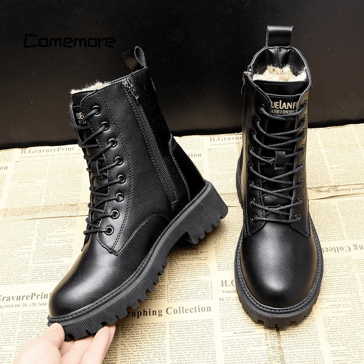 Ashcroft | Elegant Black Leather Winter Boots