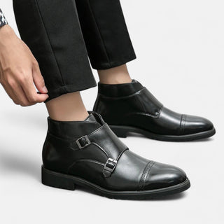 Ashcroft | Patrizio Men's Premium Vegan Leather Monk Strap Boots