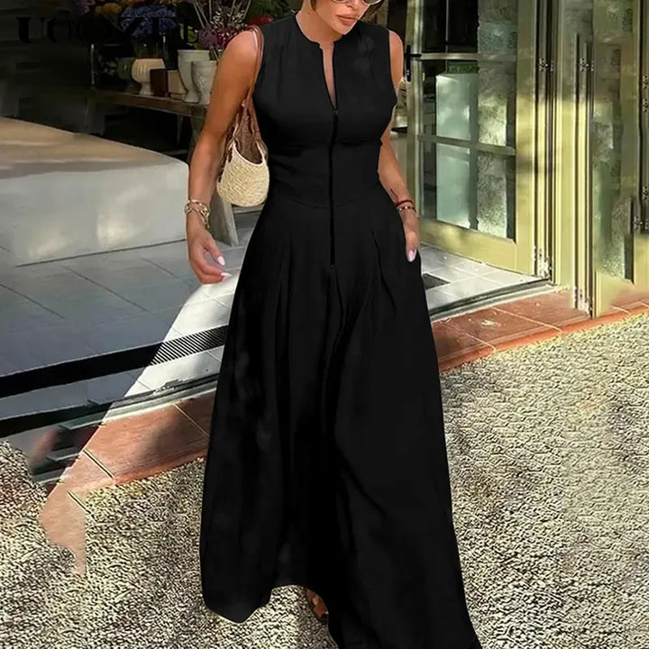 Ashcroft Relaxed Loose Fit Zippered Round-Neck Maxi Dress – view 2
