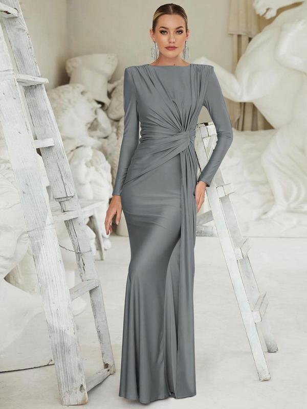 Ashcroft Elegant Ruched Bodycon Dress with Padded Shoulders – view 5