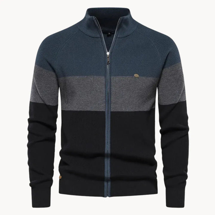 DONACCI Colorblock Zip Cardigan