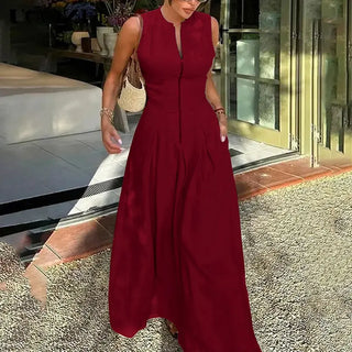Ashcroft Relaxed Loose Fit Zippered Round-Neck Maxi Dress – view 3
