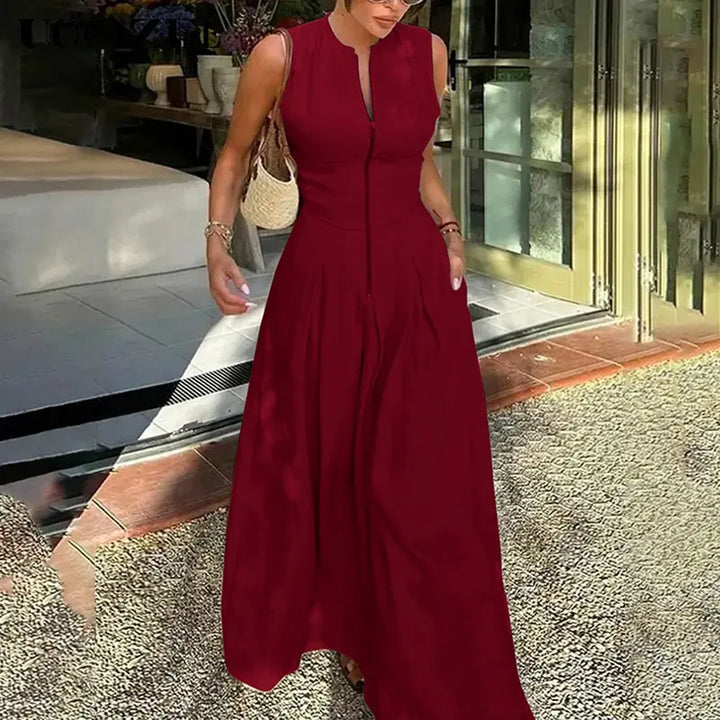 Ashcroft Relaxed Loose Fit Zippered Round-Neck Maxi Dress – view 3
