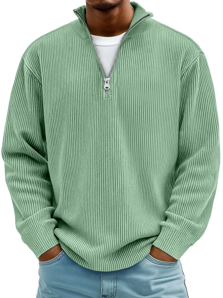 DONACCI Ribbed Zip Sweater