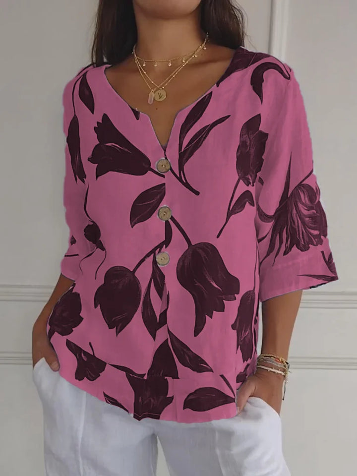 Ashcroft | Lara Floral V-Neck Blouse