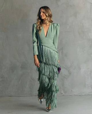 Chiara | Fringe-Sleeve Dress