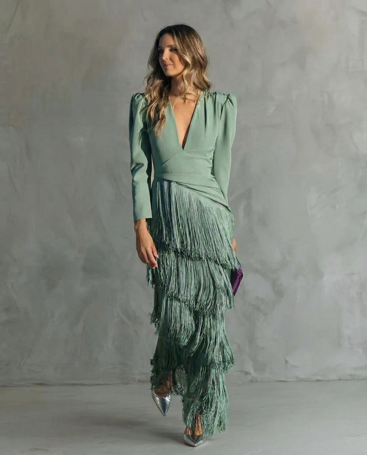 Chiara | Fringe-Sleeve Dress