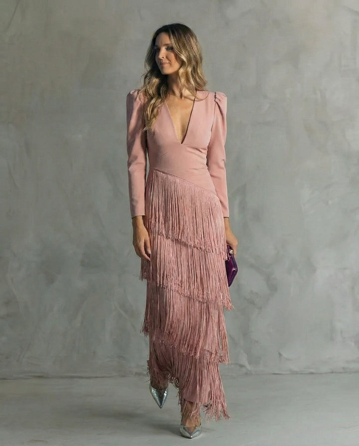 Chiara | Fringe-Sleeve Dress