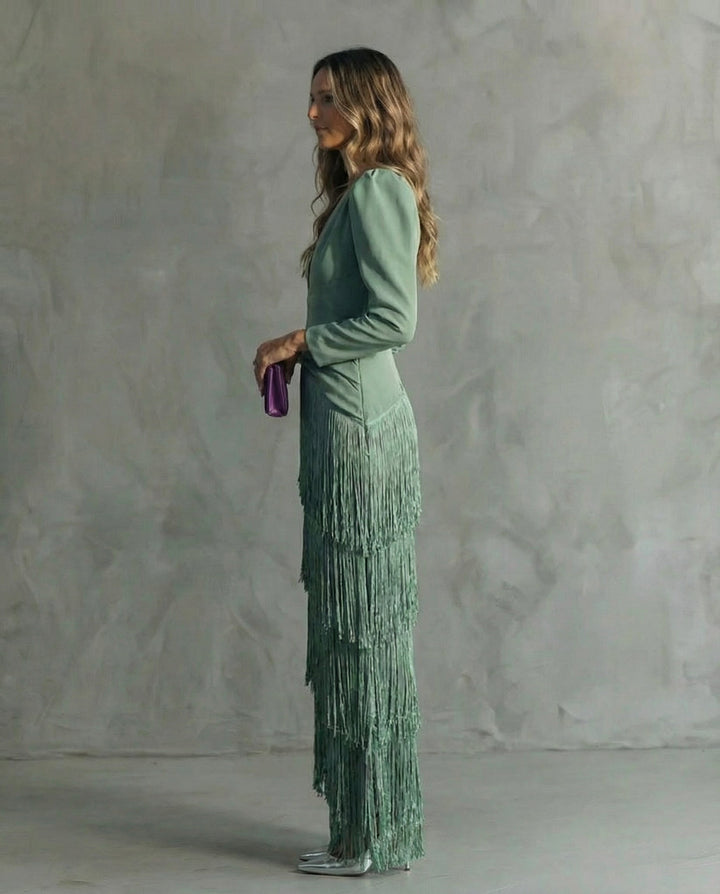 Chiara | Fringe-Sleeve Dress