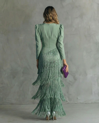 Chiara | Fringe-Sleeve Dress