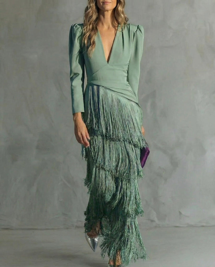 Chiara | Fringe-Sleeve Dress