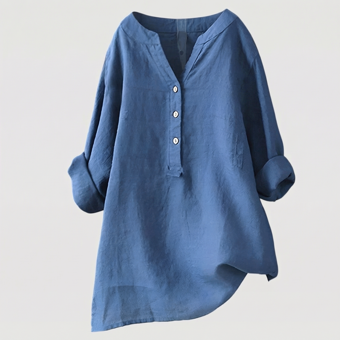 Ashcroft | Linen Blend Button-Through Blouse