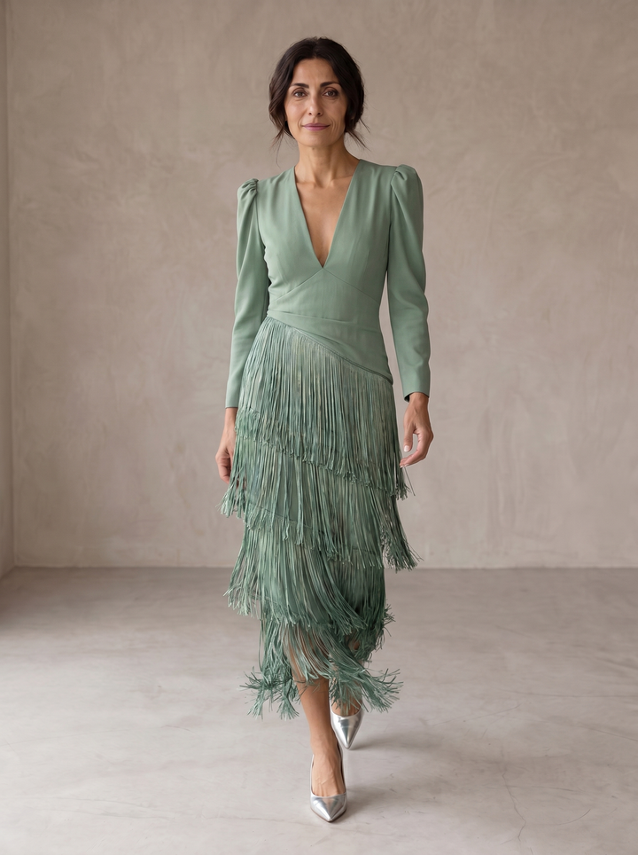 Chiara | Fringe-Sleeve Dress