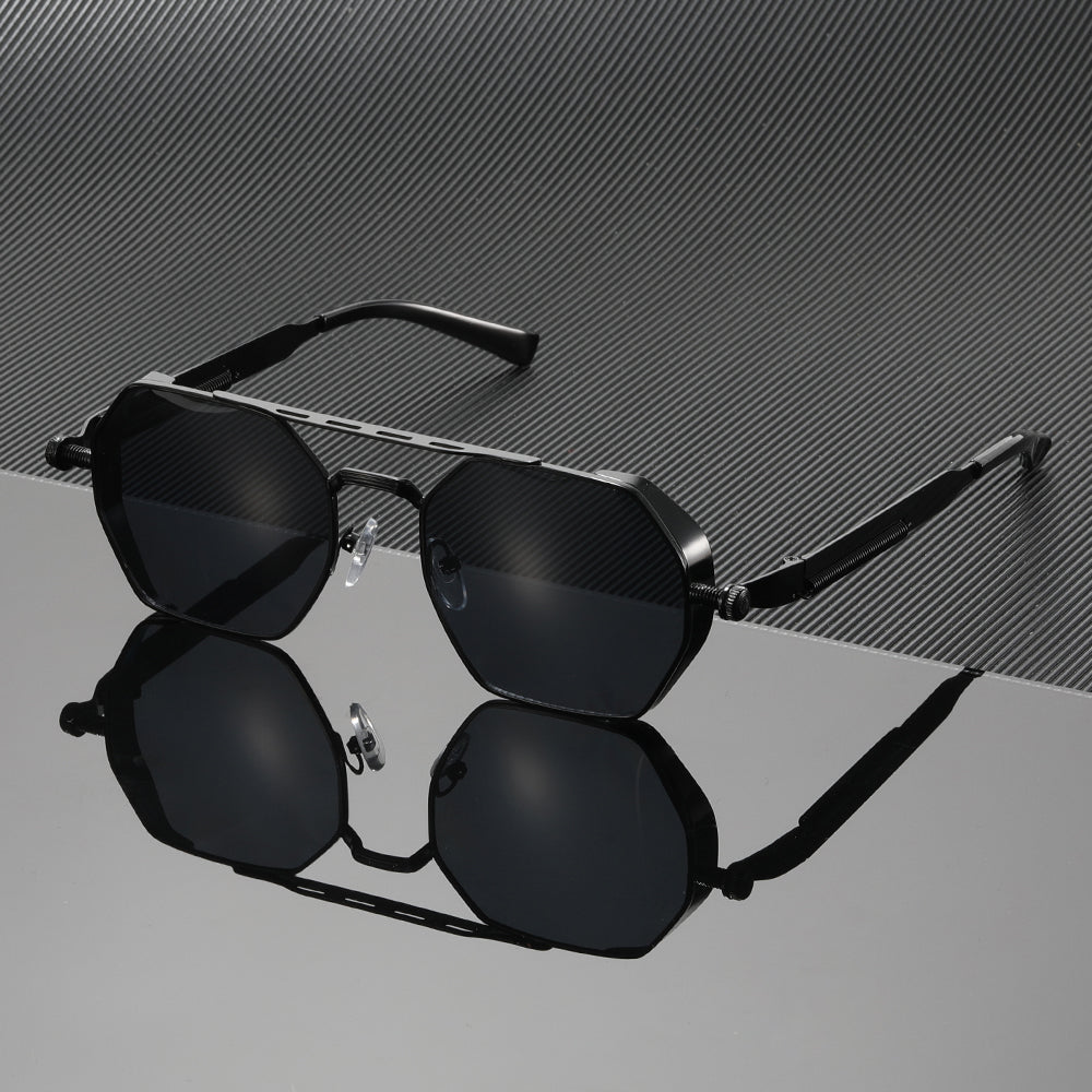 Ashcroft | Meridian Gold-Metal Gradient Sunglasses