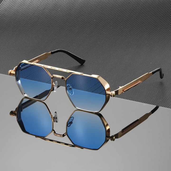 Ashcroft | Meridian Gold-Metal Gradient Sunglasses