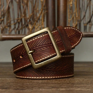 Ashcroft | Dalton Genuine Leather Brass Buckle Belt