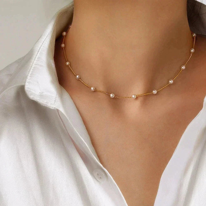 Ashcroft | Celestine Gold Pearl Necklace
