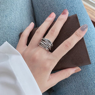 Ashcroft | Aurelia Sterling Silver Adjustable Layered Ring