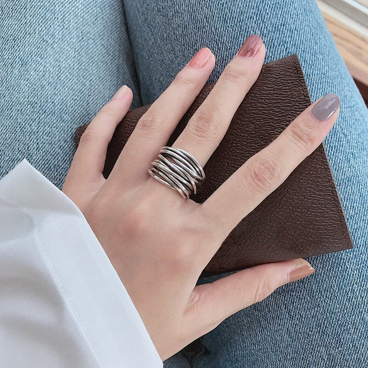 Ashcroft | Aurelia Sterling Silver Adjustable Layered Ring