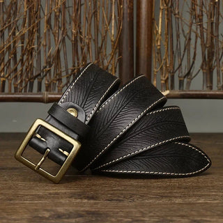 Ashcroft | Dalton Genuine Leather Brass Buckle Belt