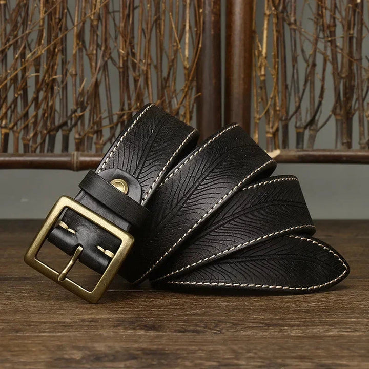 Ashcroft | Dalton Genuine Leather Brass Buckle Belt