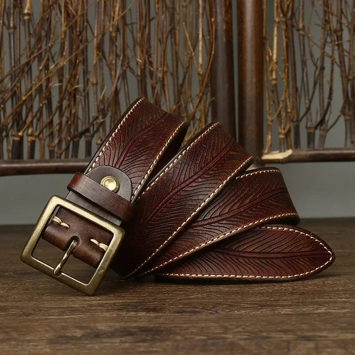 Ashcroft | Dalton Genuine Leather Brass Buckle Belt
