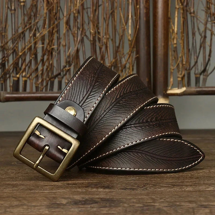 Ashcroft | Dalton Genuine Leather Brass Buckle Belt