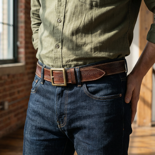Ashcroft | Dalton Genuine Leather Brass Buckle Belt
