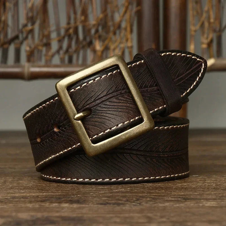 Ashcroft | Dalton Genuine Leather Brass Buckle Belt
