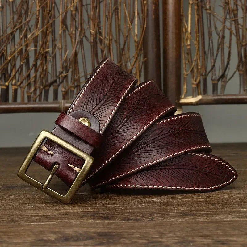 Ashcroft | Dalton Genuine Leather Brass Buckle Belt