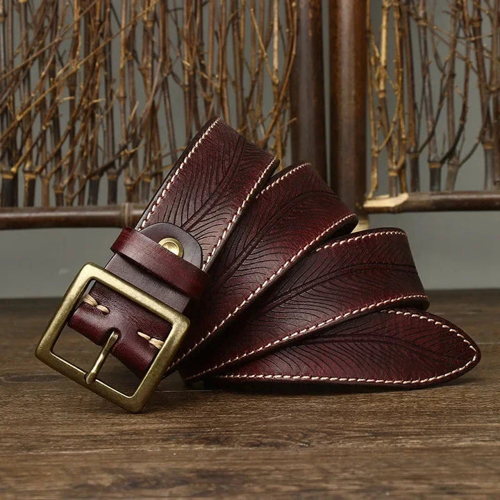 Ashcroft | Dalton Genuine Leather Brass Buckle Belt