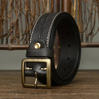 Ashcroft | Dalton Genuine Leather Brass Buckle Belt