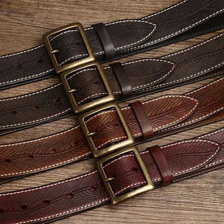 Ashcroft | Dalton Genuine Leather Brass Buckle Belt