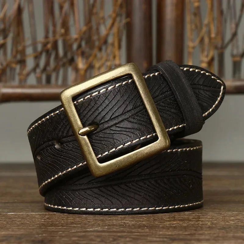 Ashcroft | Dalton Genuine Leather Brass Buckle Belt