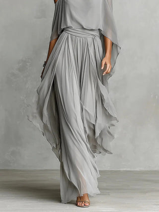 Clarissa | Cold-Shoulder Draped Two-Piece Set